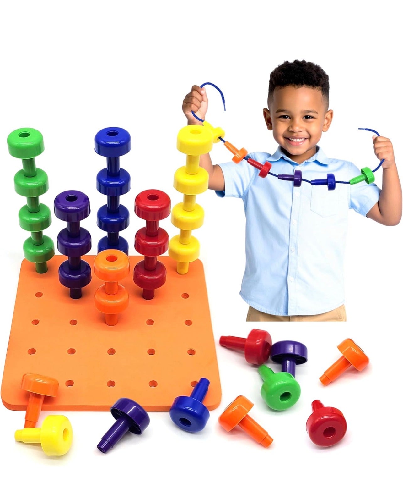 Set de Clavijas y Tablero de Actividades Montessori